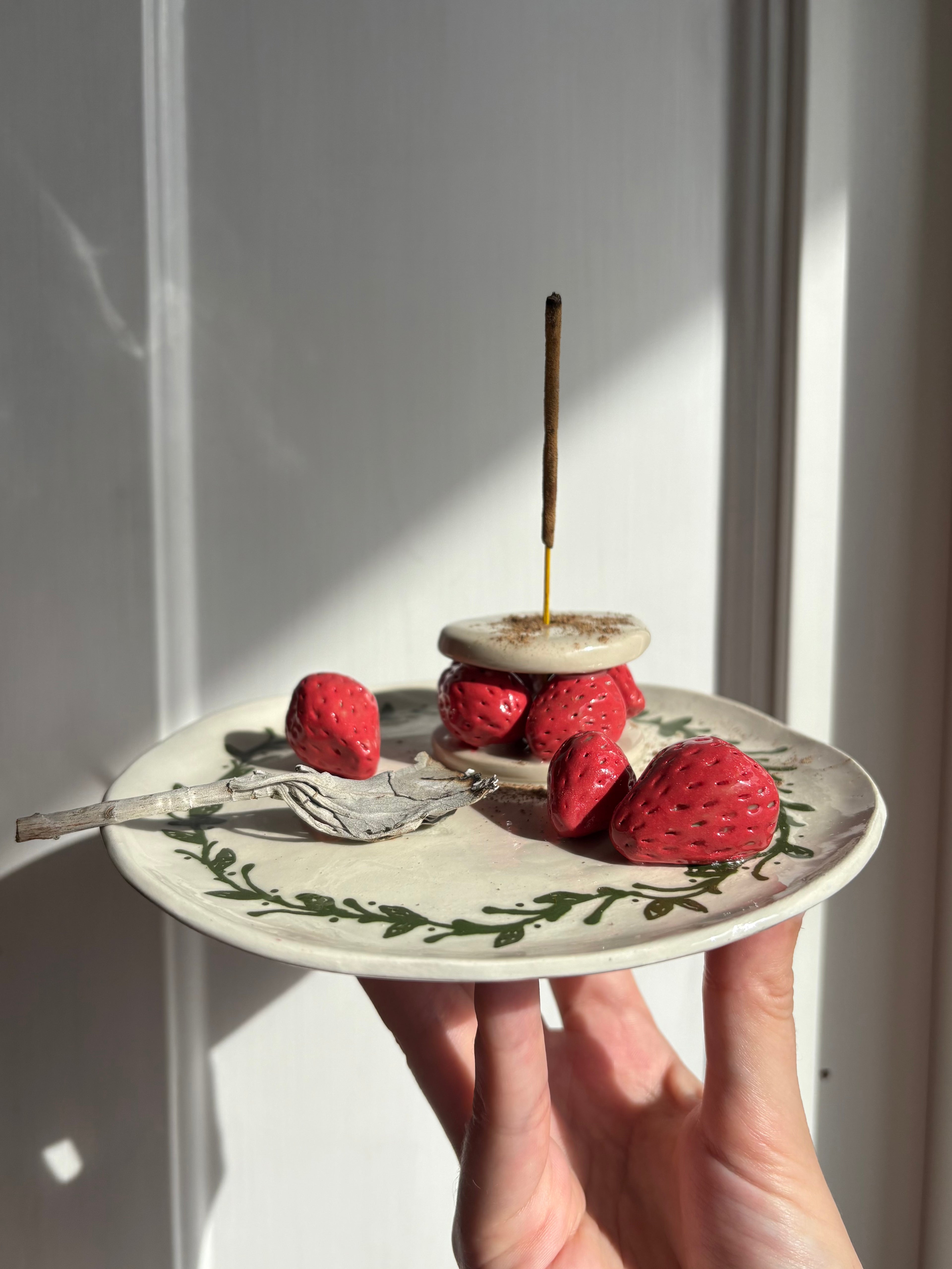 Strawberry shortcake incense holder