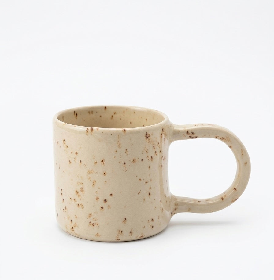 Tea cup beige speckled