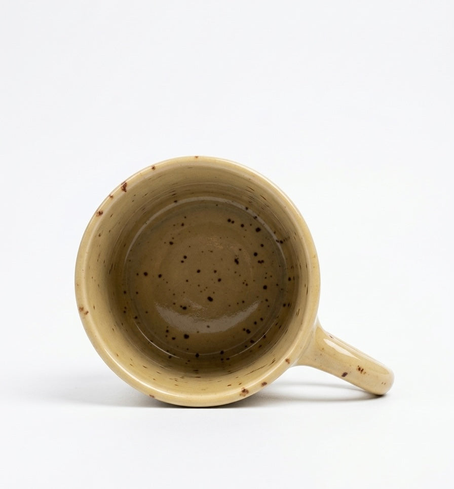 Tea cup yellow speckled