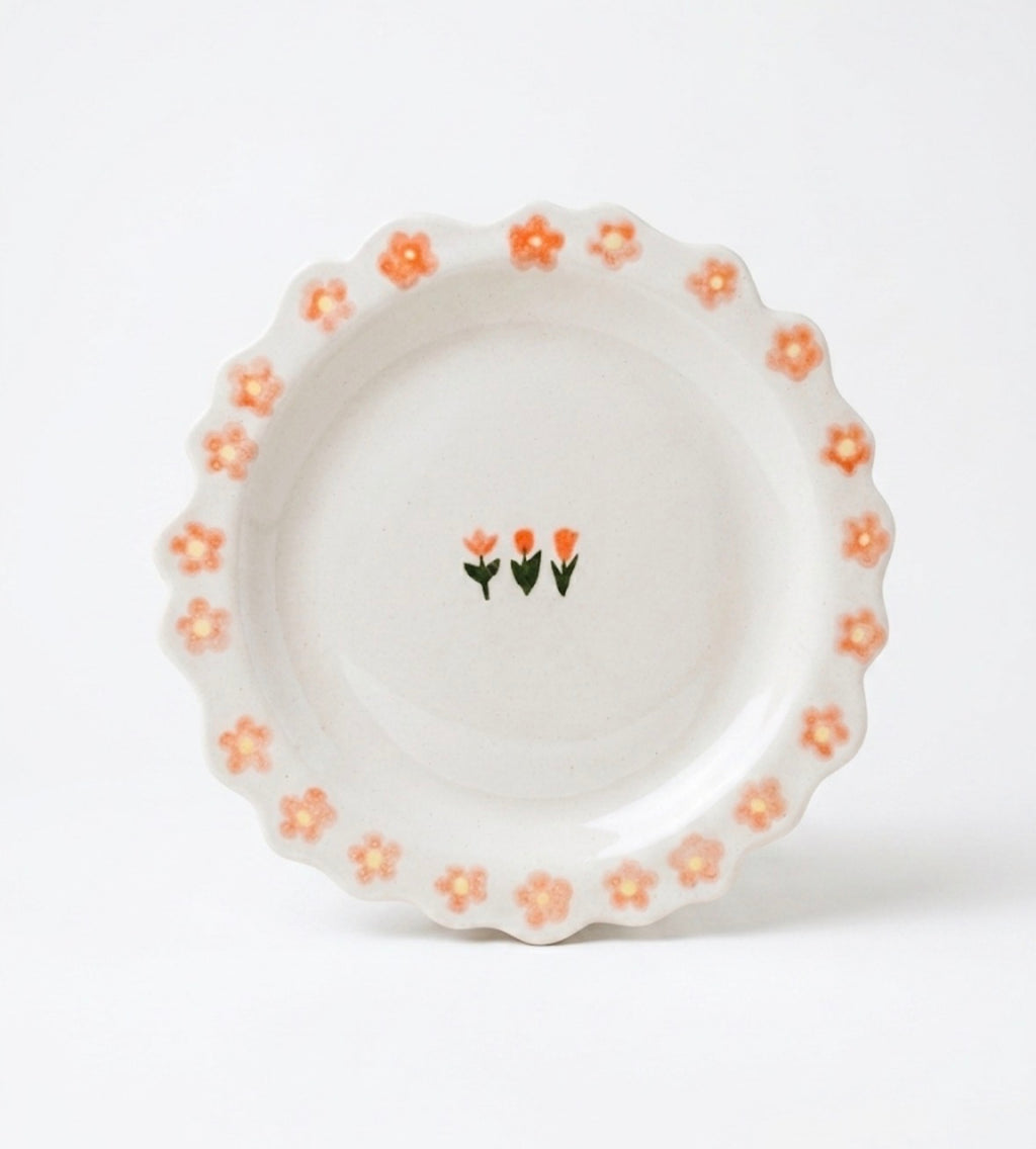 Cottage flower plate
