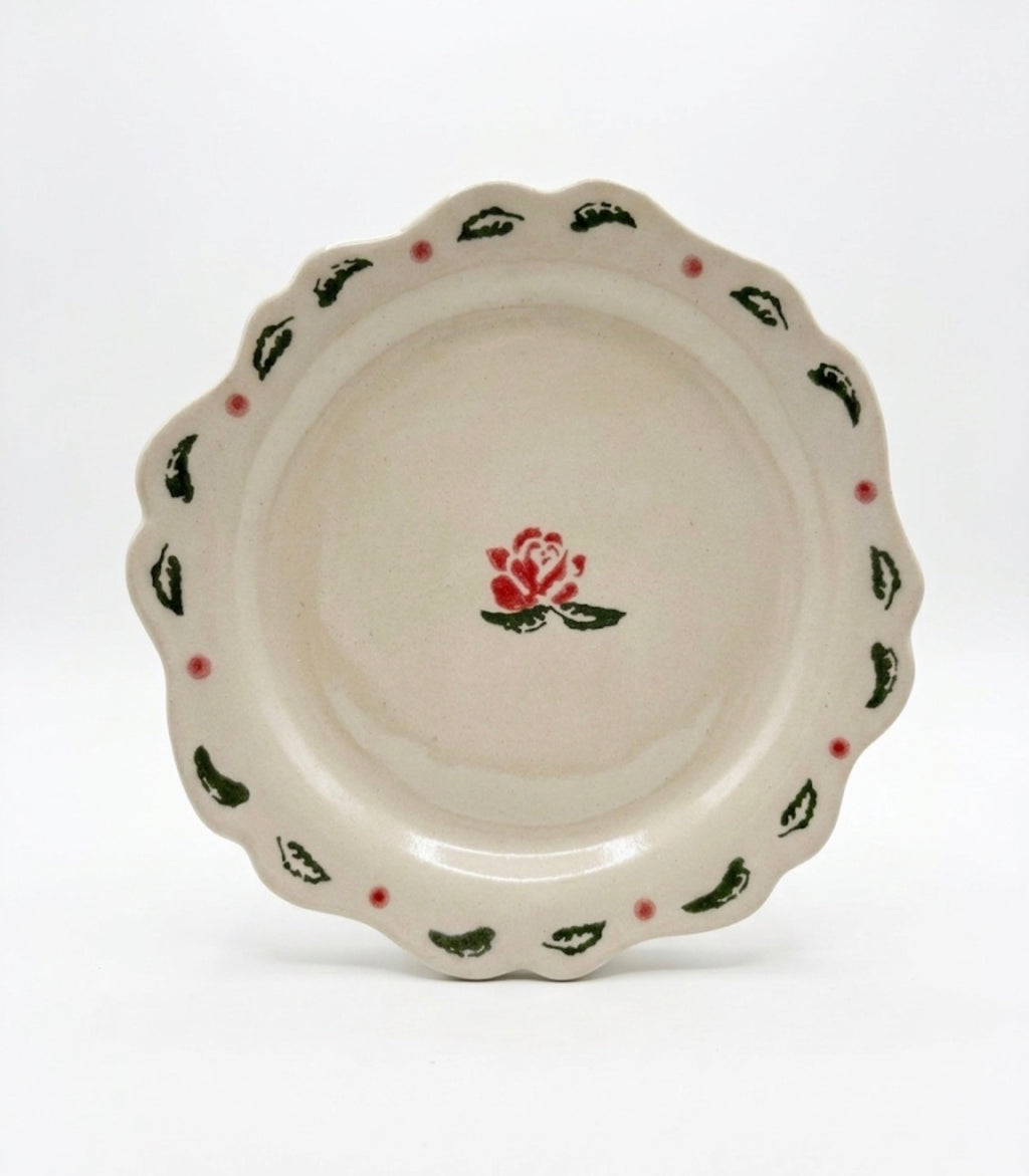 Cottage flower plate