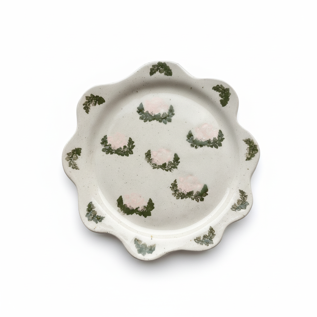Cottage flower plate
