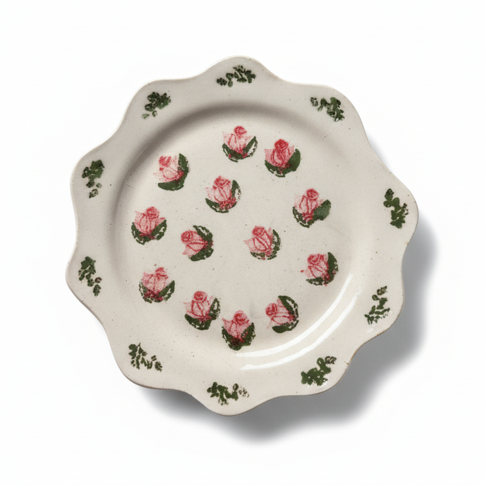 Cottage flower plate