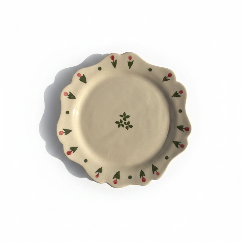 Cottage flower plate