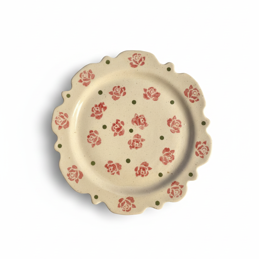 Cottage flower plate