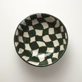 Green checkered pasta bowl