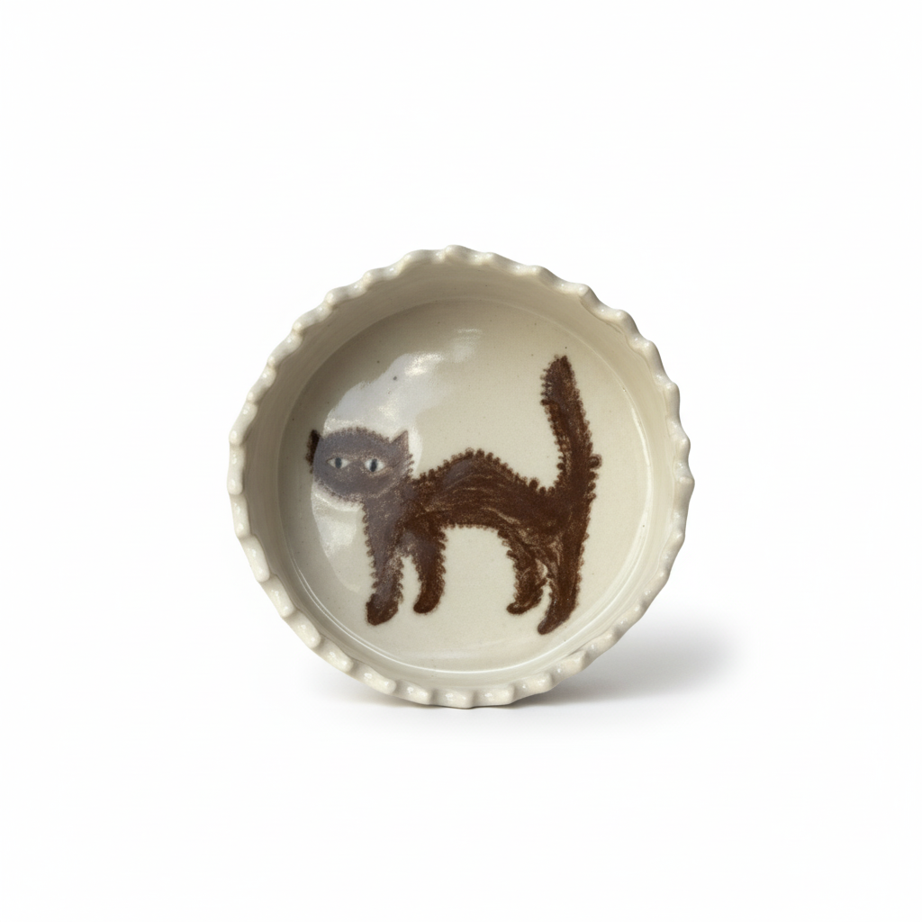 Trinket dish grey cat