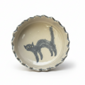 Grey cat trinket dish